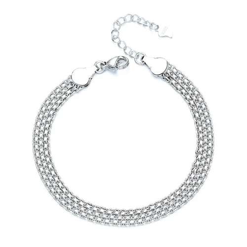 925 Silver Multi Layer Braided Bracelet