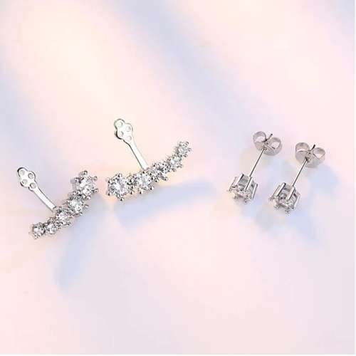 925 Silver CZ Stud Earrings