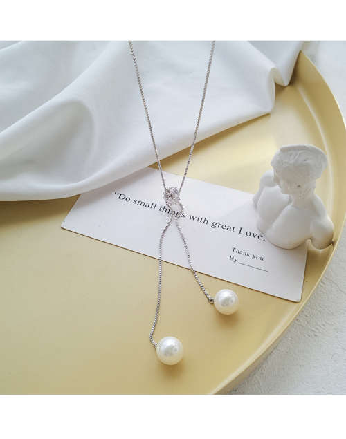 SPECIAL - 925 Silver Long Pearl Tassel Necklace