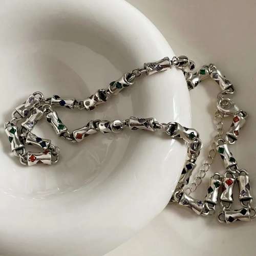 925 Silver Multi Colour CZ Necklace
