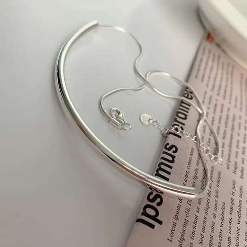 SPECIAL - 925 Silver Clavicle Tube Choker Necklace.