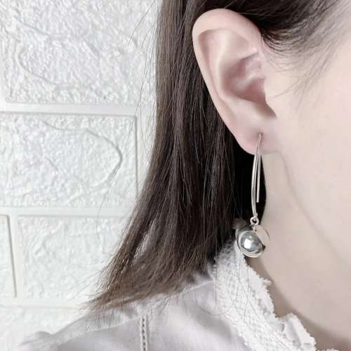 925 Silver Round Ball Drop Earrings