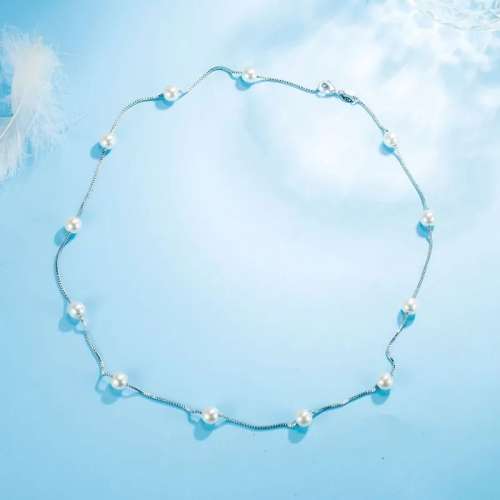 925 Silver Clavicle Pearl Necklace