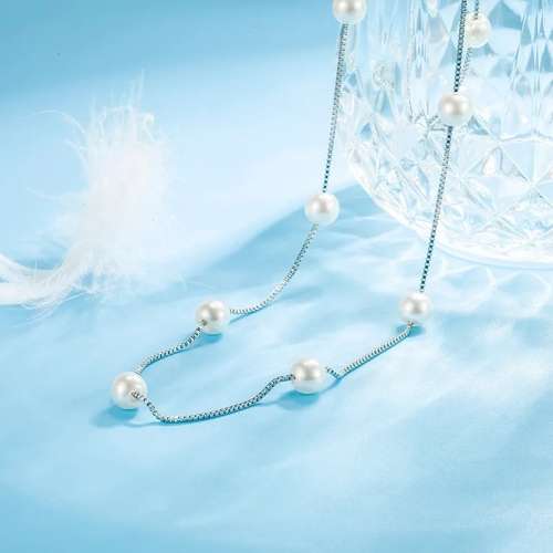 925 Silver Clavicle Pearl Necklace