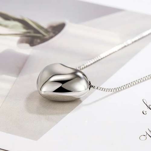 925 Silver 3D Slider Heart Necklace