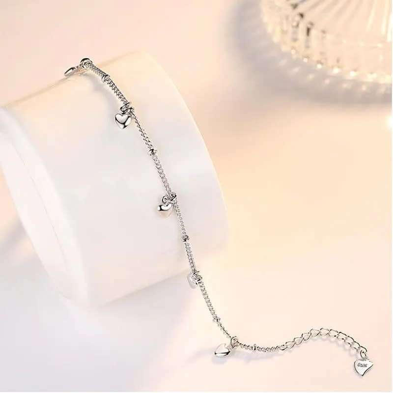925 Silver Little Hearts Charm Bracelet