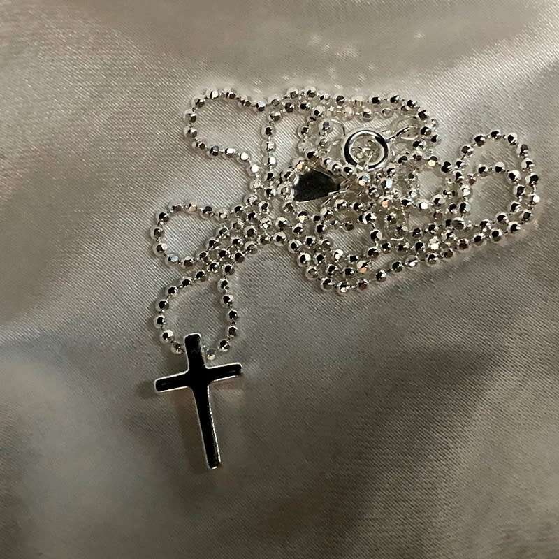 925 Silver Thick Cross Necklace