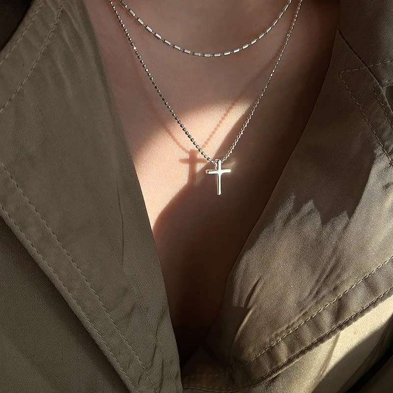 925 Silver Thick Cross Necklace