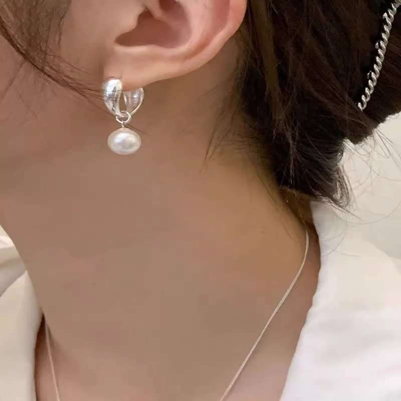 925 Silver Pretty Women Pearl Earrings