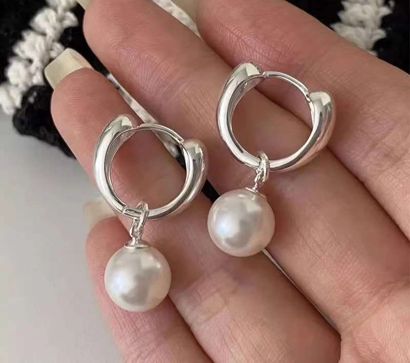 925 Silver Pretty Women Pearl Earrings