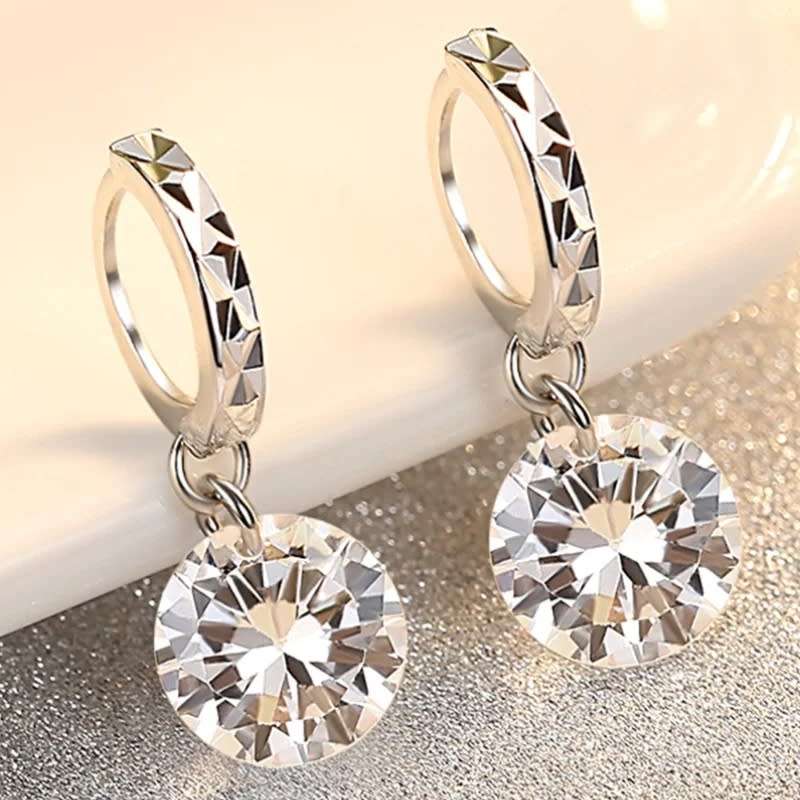 925 Silver Hanging CZ Earrings