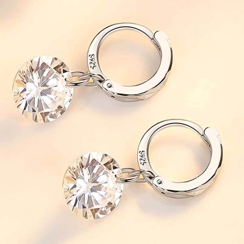 925 Silver Hanging CZ Earrings
