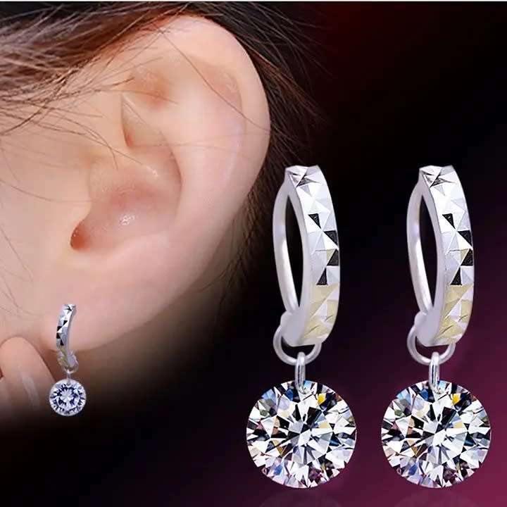 925 Silver Hanging CZ Earrings