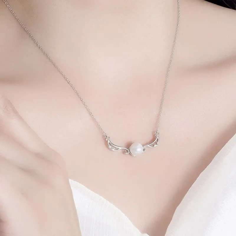 925 Silver Pearl Clavicle Necklace