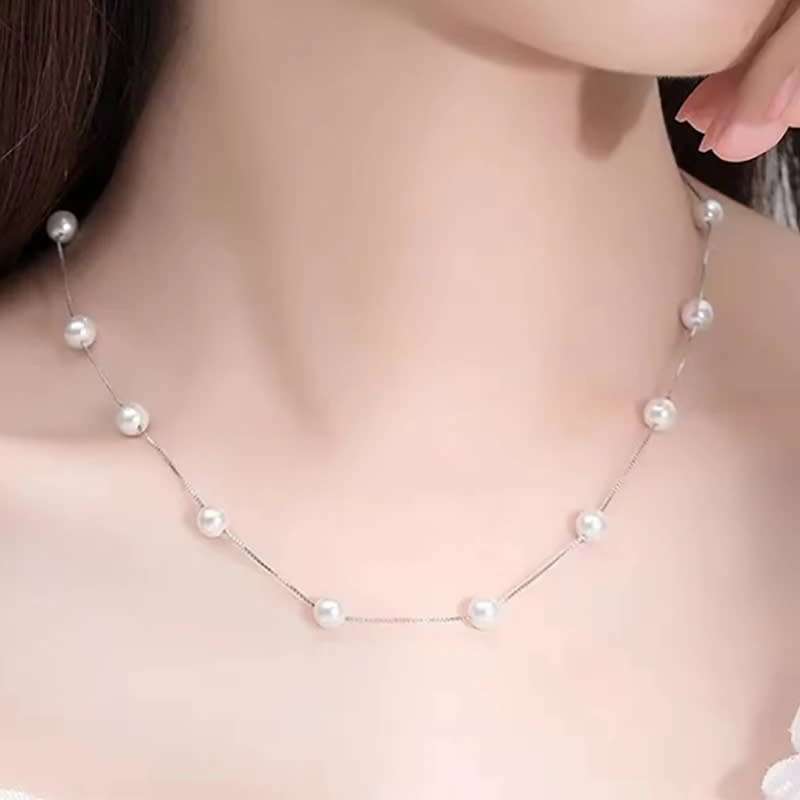 925 Silver Clavicle Pearl Necklace