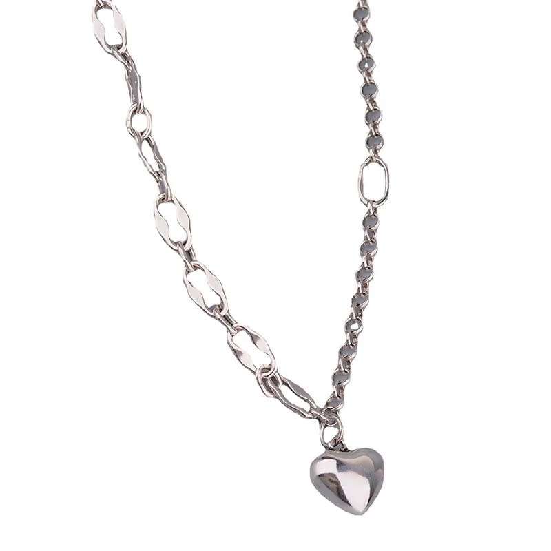 925 Silver Solid Love Heart Necklace