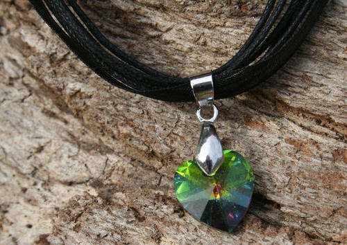 Emerald Green Swarovski Crystal Heart Necklace