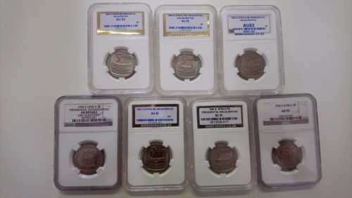 7 x 1994 Presidential Inauguration R5 coins (Various gradings)