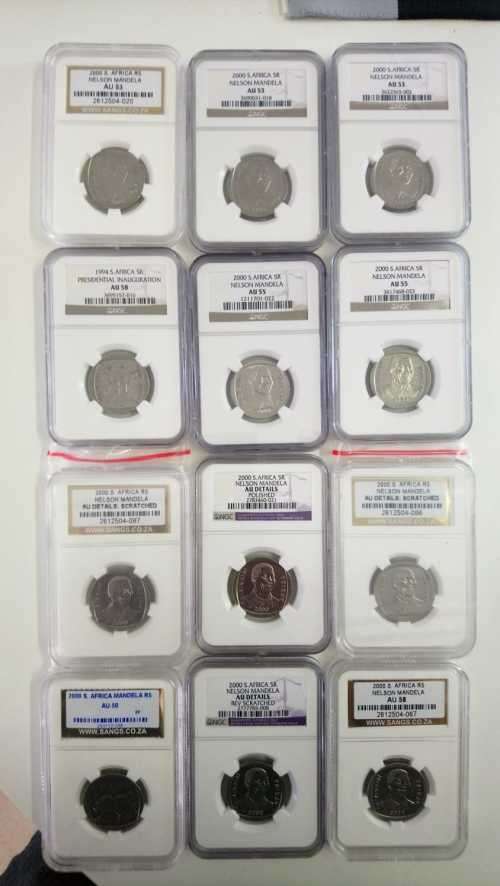 12 x 2000 Mandela Smiley R5 Coins