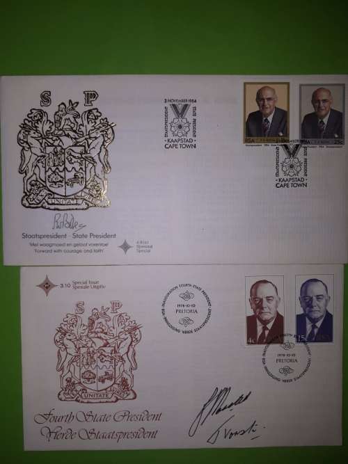 PW BOTHA and BJ VORSTER FDC ( signed )