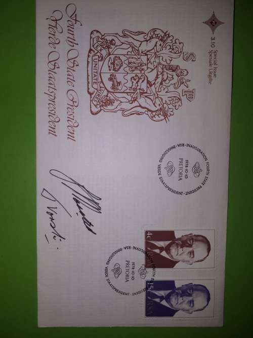 PW BOTHA and BJ VORSTER FDC ( signed )