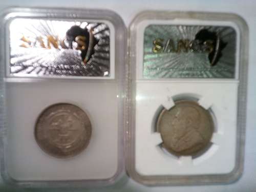 1892/1893 ZAR 2 shilling coins ( 1 each )(GRADED)