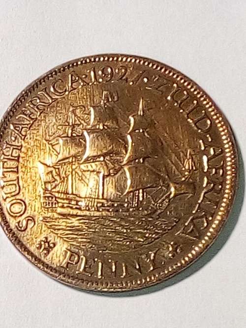 1927 South Africa 1 penny ( lustrious coin )