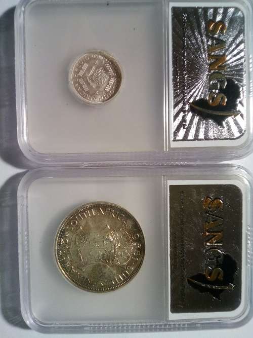 1951 SA 6p and 2.5 shilling coin ( 1 each ) ( PF 65 )
