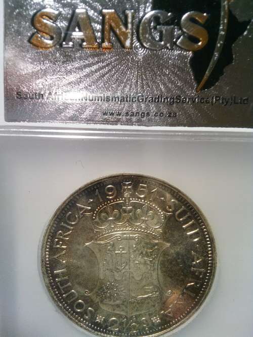 1951 SA 6p and 2.5 shilling coin ( 1 each ) ( PF 65 )