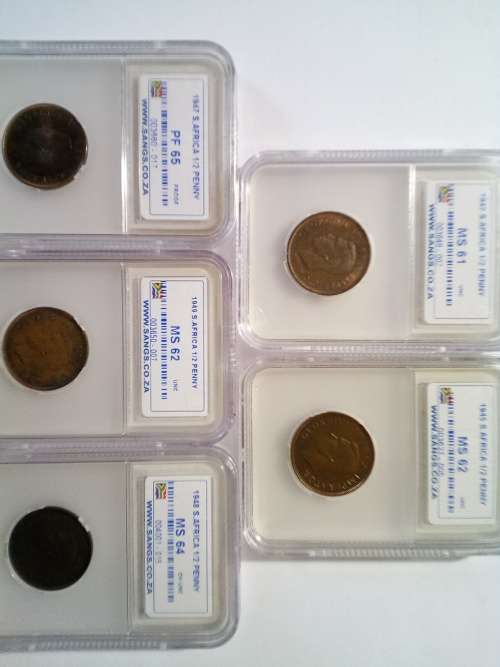 1940`s 1/2 p COINS ( ALL GRADED )( PF and MS )