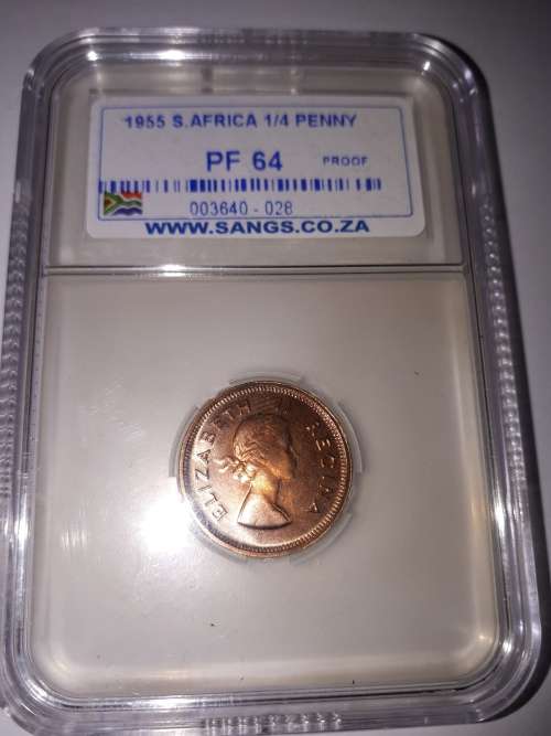 1955  1/4 penny  and  1/2 penny  ( PROOF )