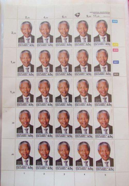 MANDELA FULL SHEET OF STAMPS