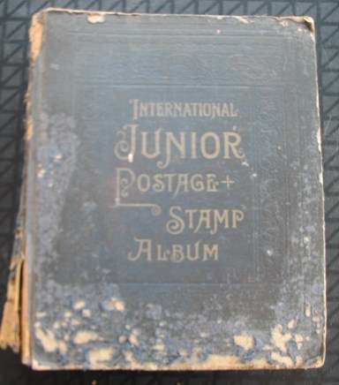 Great old album(damagd,thick), very old+ interest stamps, Germ Newfoundl,GB, Union etc  see pics
