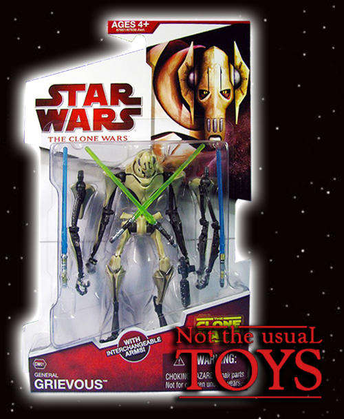 Star Wars NEW Clone Wars General Grievous, mint on card, NOW THIS IS CHEAP!!!
