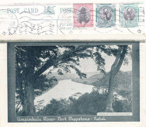 postcard, stationery,Umzimkulu river,Port Shepstone Natal
