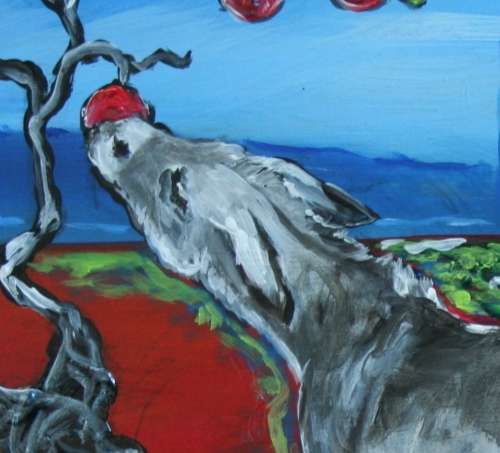 Stunning!!!*ORIGINAL Stella Pelser (1970-) "Bolandse Donkie - Josef steel 'n Appel" 400x300x6mm