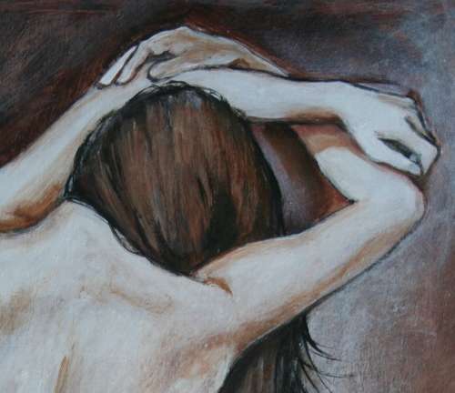 Beautiful!!!*ORIGINAL Stella Pelser (1970-) "Figure Study - Soft Awakening " 400 x 300 x 6mm