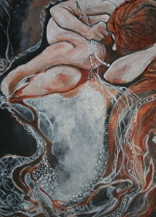 Beautiful!!!*ORIGINAL Anni Brand (1970-) "Creating" 620 x 530mm (deep 25mm)