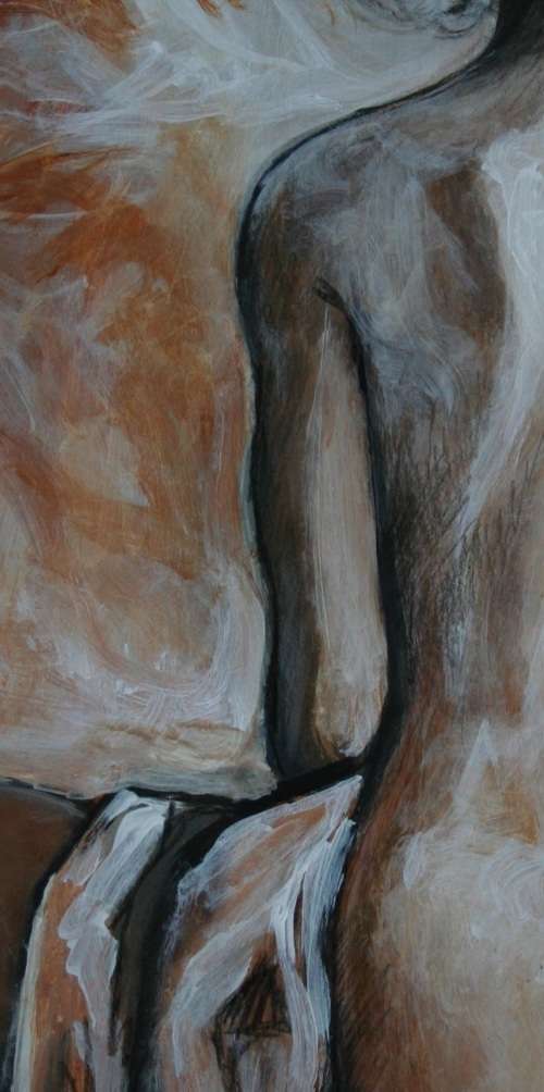 Beautiful**!!!Original Annie Brand (1970-) "Vuur en Vlam - Engel" 400 x 300 x 6mm