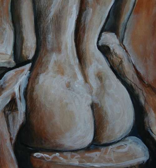 Beautiful**!!!Original Annie Brand (1970-) "Vuur en Vlam - Engel" 400 x 300 x 6mm