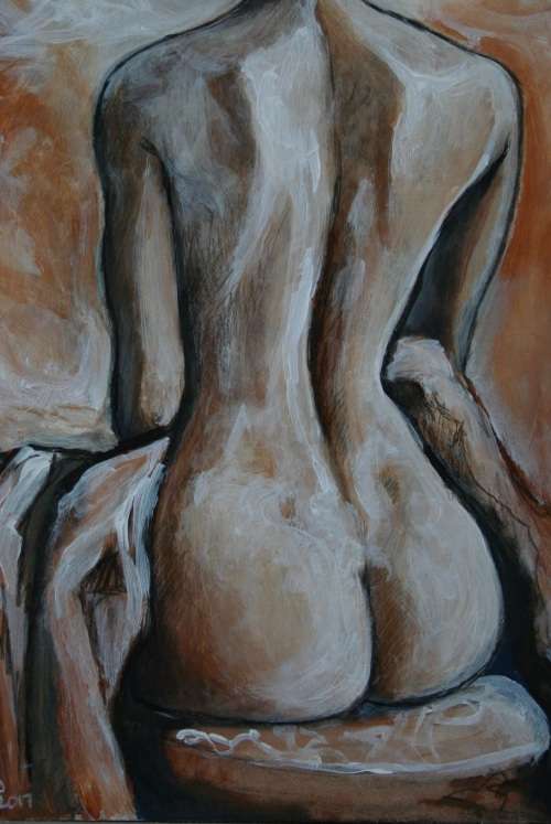 Beautiful**!!!Original Annie Brand (1970-) "Vuur en Vlam - Engel" 400 x 300 x 6mm