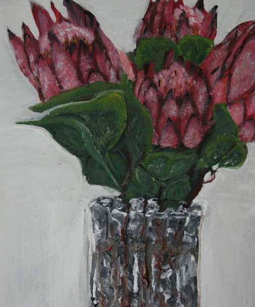 Wow!! Stunning!*Original Waldo Pelser(1970-) "Proteas" size: 600 x 420 mm - Large Acrylic on Canvas