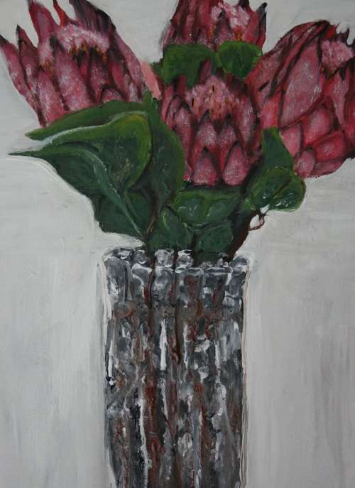 Wow!! Stunning!*Original Waldo Pelser(1970-) "Proteas" size: 600 x 420 mm - Large Acrylic on Canvas
