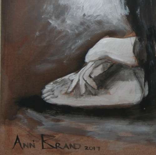 Beautiful**!!! Original Annie Brand (1970-) "Figure Study " 400 x 300 x 6mm