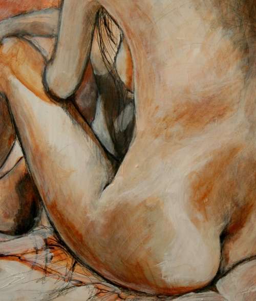 Beautiful**!!! Original Annie Brand (1970-) "Figure Study - Reflections" 400 x 300 x 6mm