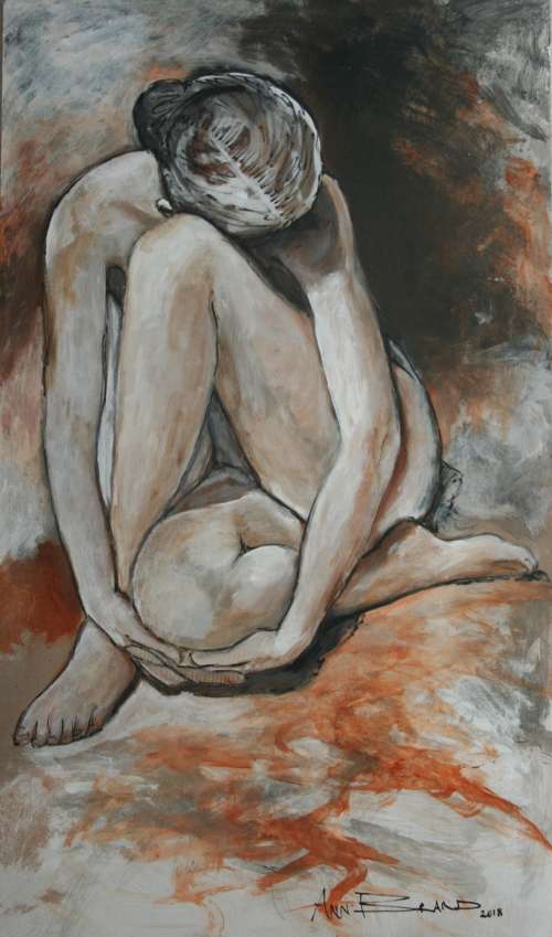 Beautiful**!!! Original Annie Brand (1970-) "Figure Study - Ballerina 1 " 515 x 300 x 6mm