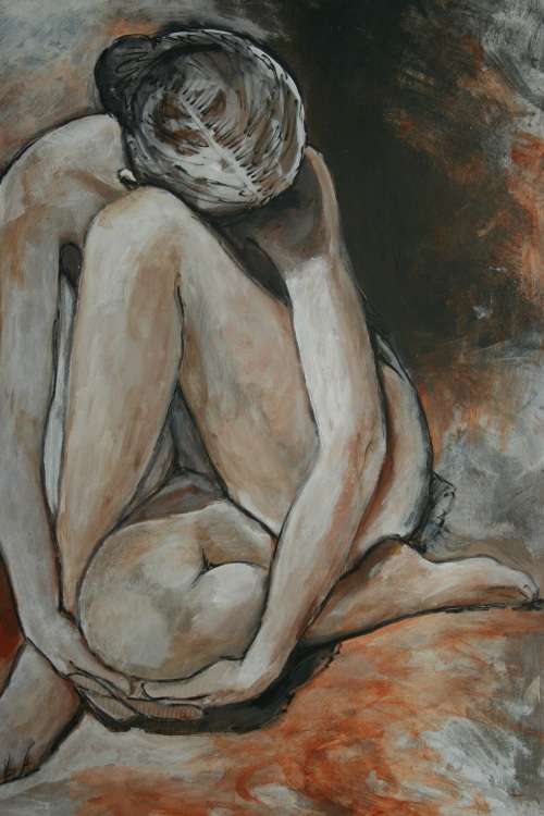 Beautiful**!!! Original Annie Brand (1970-) "Figure Study - Ballerina 1 " 515 x 300 x 6mm