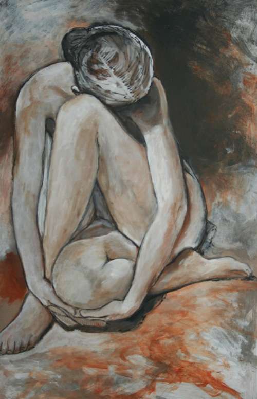 Beautiful**!!! Original Annie Brand (1970-) "Figure Study - Ballerina 1 " 515 x 300 x 6mm