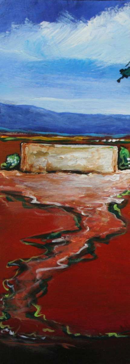 Beautiful**!!!Original Annie Brand(1970-)"Windpomp en Wit Daisies - Tritych"300x110x6mm x 3 Piece