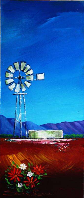 CRAZY R1!!! Original Stella Pelser - "Boland - Windpomp 01" - 350 x 150